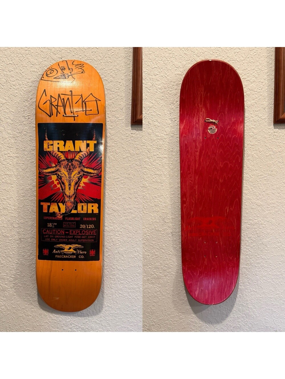 Ultra RARE Grant Taylor Signed Anti-Hero Firecracker Skateboard Deck New